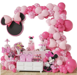 Růžová balónová girlanda 136ks na svatbu dívky narozeniny křest