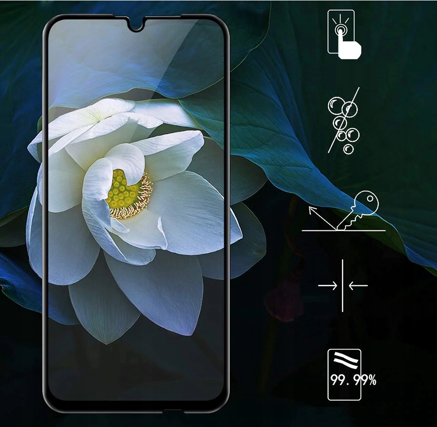 Xiaomi Mi 9T, zakřivené ochranné sklo 5D Full Glue REAL na celý displej