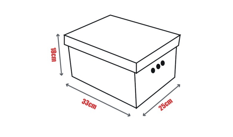 Dekorativní krabice bílá deska A4 úložný box, velikost 33x25x18cm vip