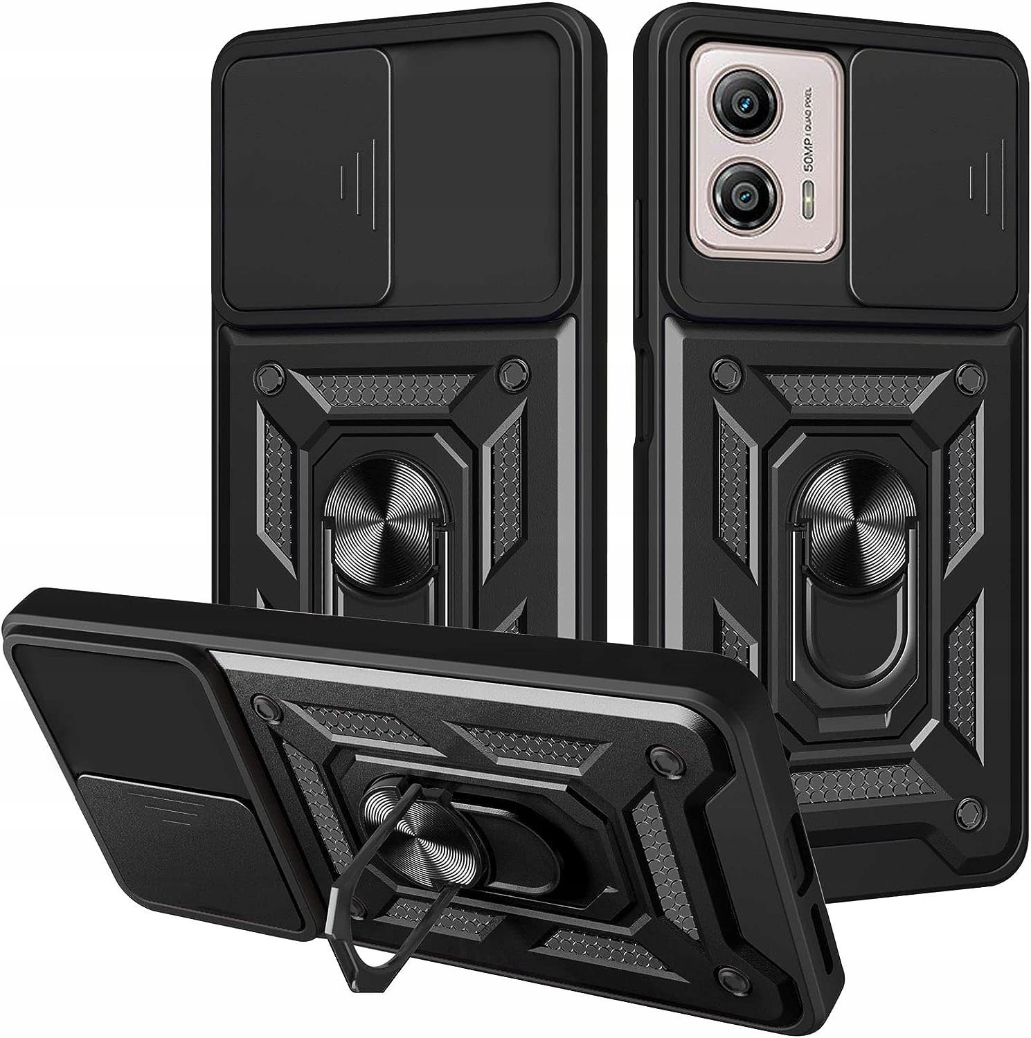 Motorola Moto G53, 5G obal pouzdro na mobil kryt obrněný SLIDE 4w1 ring
