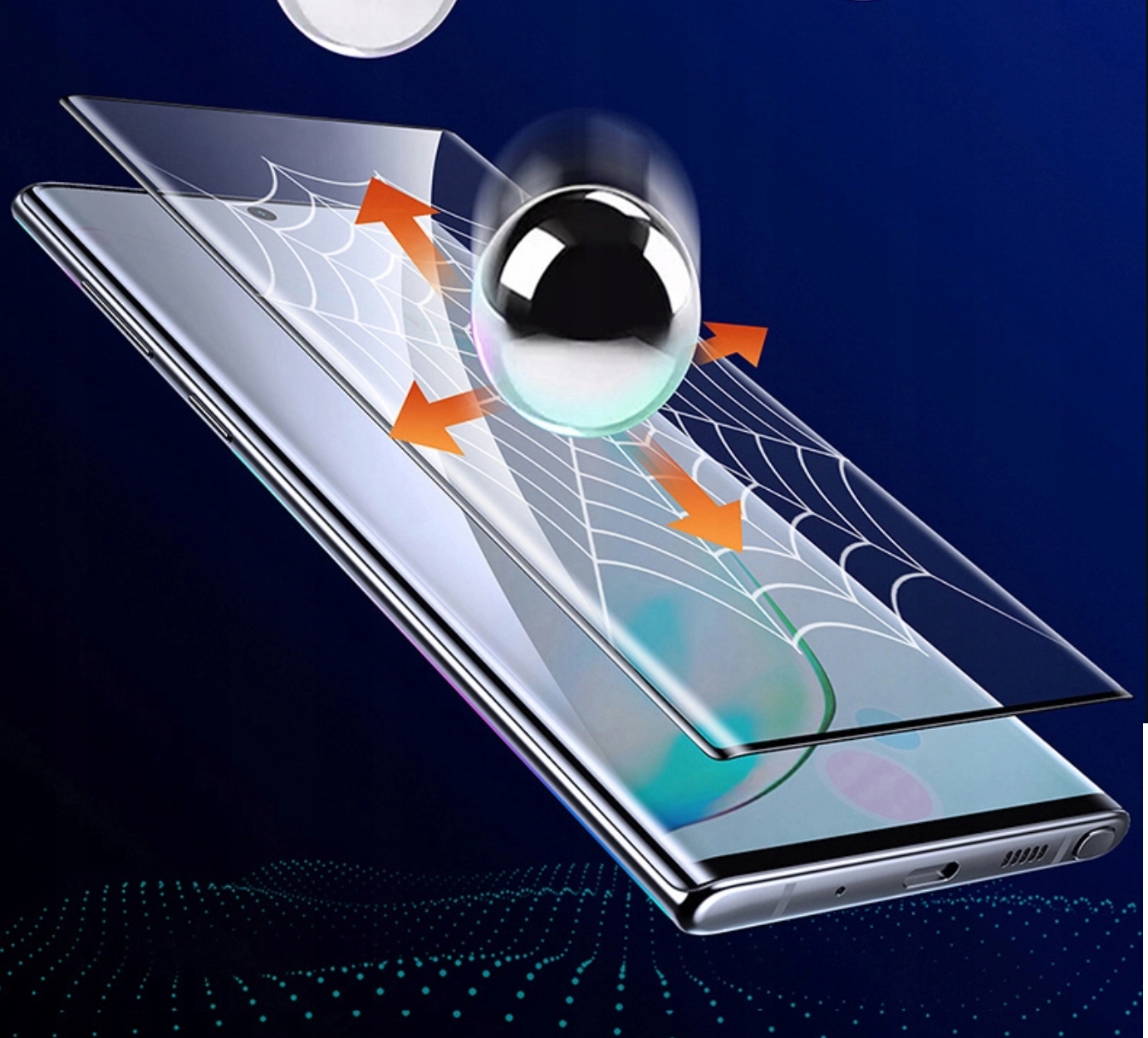 Samsung Galaxy S23 Ultra, ochranné zakřivené sklo na celý displej, NANO HYBRID