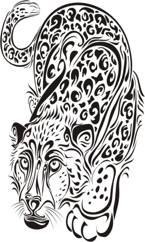 Wild cats 31, samolepka na zeď, rozměry 80x48cm / L