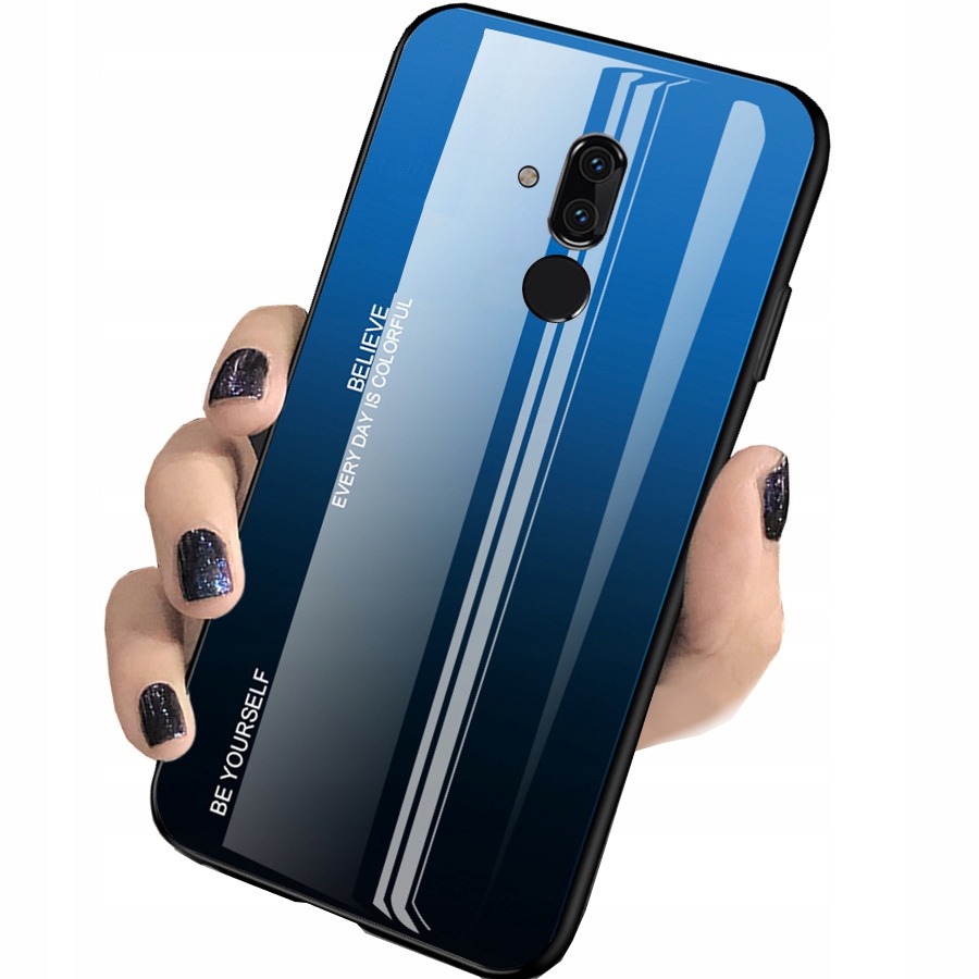 Huawei Mate 20 Lite, skleněný kryt GLASS CASE, silikonový rám BUMPER