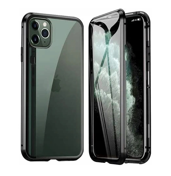 Iphone 11 Pro, kryt pouzdro obal METAL MAGNETIC DUAL GLASS, dvojité sklo
