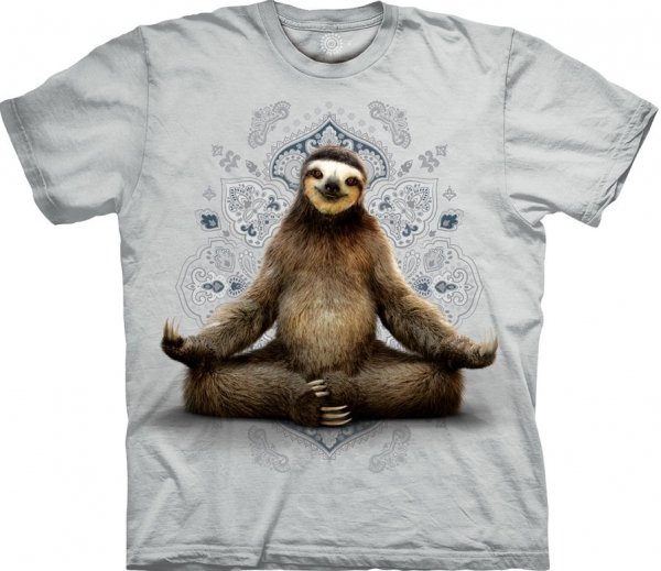 Tričko 3D potisk - krátký rukáv - Vriksasana Sloth Yoga, lenost - The Mountain