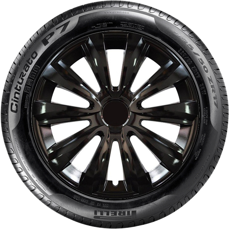 SEAT 15'' kompatibilní s modely, poklice na kola 4ks (sad) delta cerna
