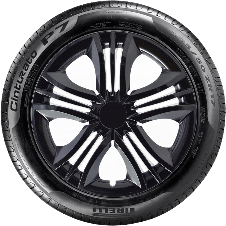 SEAT 15'' kompatibilní s modely, poklice na kola 4ks (sad) FUN cerna