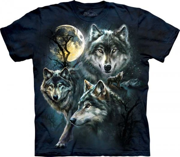 Tričko 3D potisk - Moon Wolves Collage, vlci - The Mountain