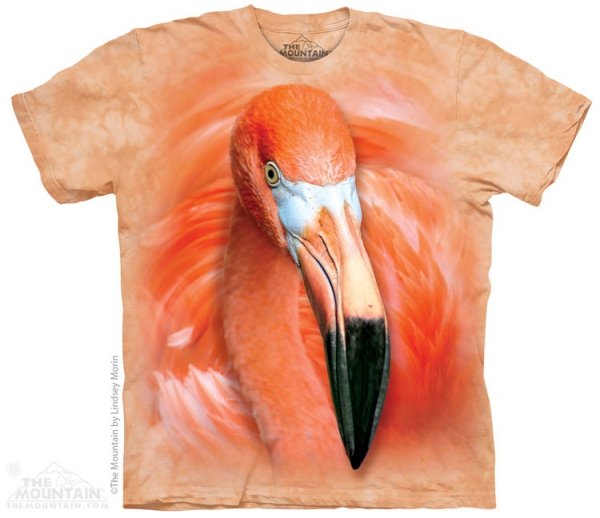 Tričko 3D potisk - Big Face Flamingo, plameňák - The Mountain