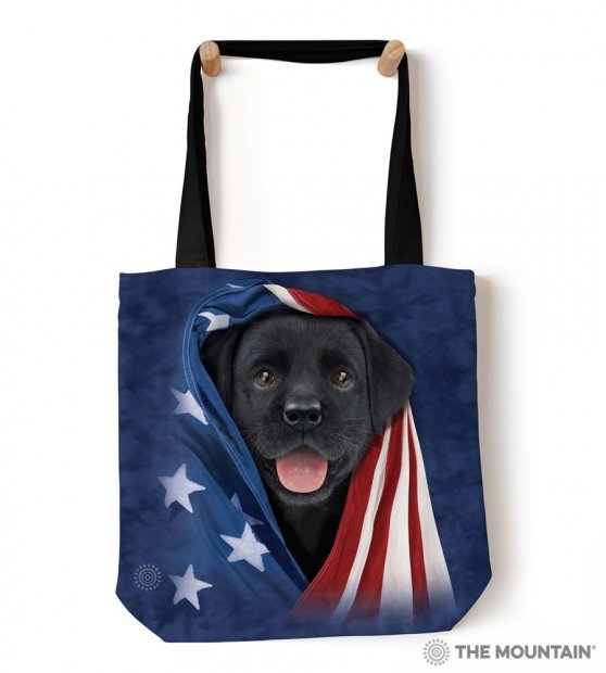Patriotic Black Lab Pup - Taška - malý pes - The Mountain