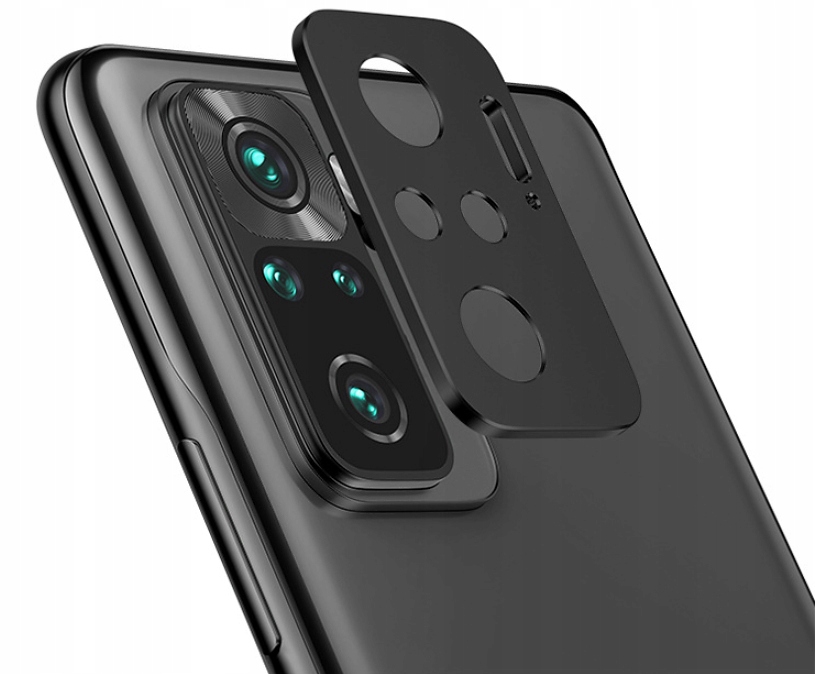 Xiaomi Redmi Note 10, hybrid tvrzené černé sklo objektivu, hliníkový rám
