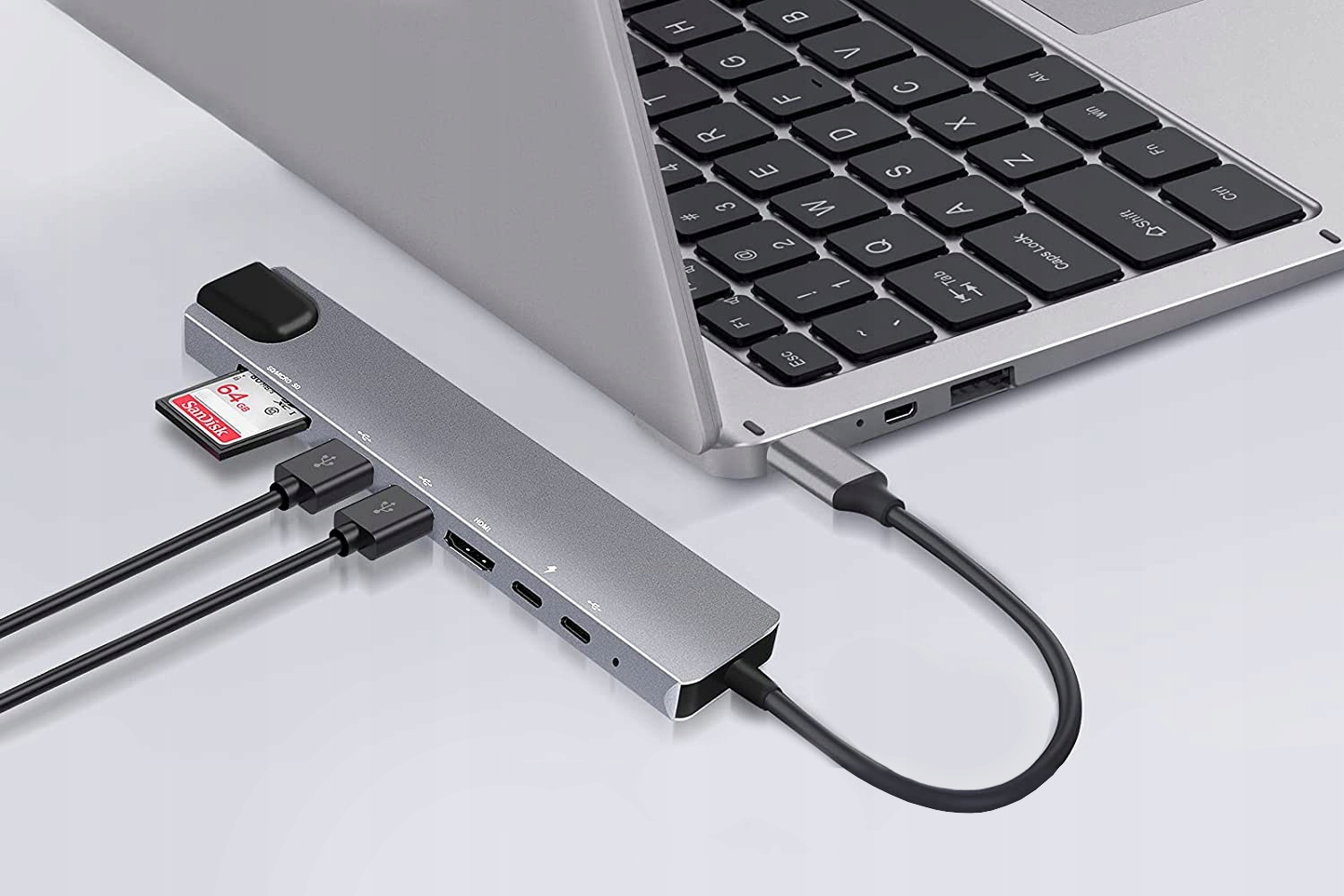 Víceportový adaptér USB-c Hub adaptér 9w1 HUB USB-C HDMI RJ45 Ethernet SD vip