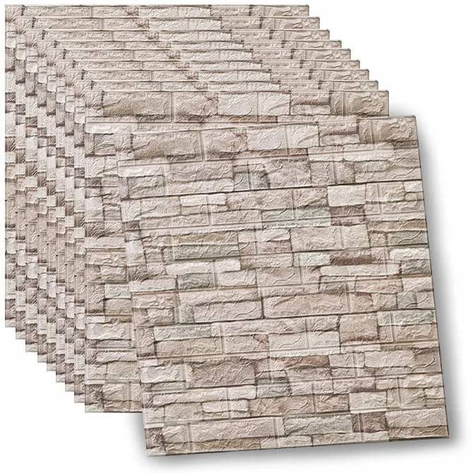 Samolepicí panely, 3D cihlové tapety - sada 10 kusů (5,4 m2) tmavá cihla