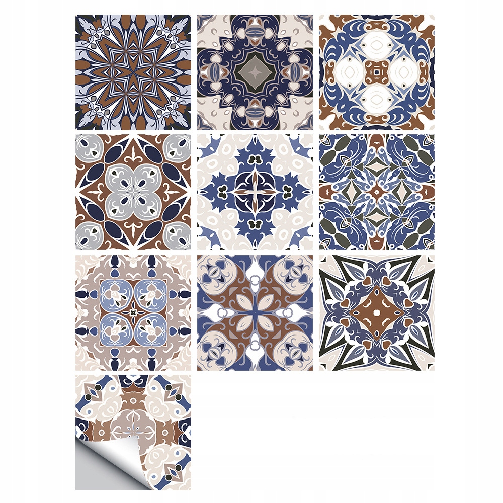 Samolepicí panel, patchwork PVC dlaždice sada 10 kusů 20x20 cm (0,4 m2) #40