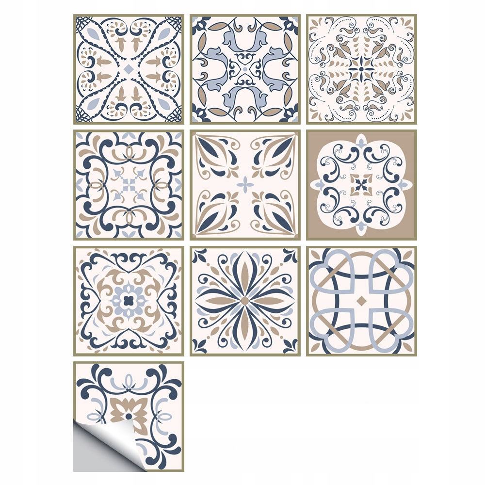 Samolepicí panel, patchwork PVC dlaždice sada 10 kusů 20x20 cm (0,4 m2) #33