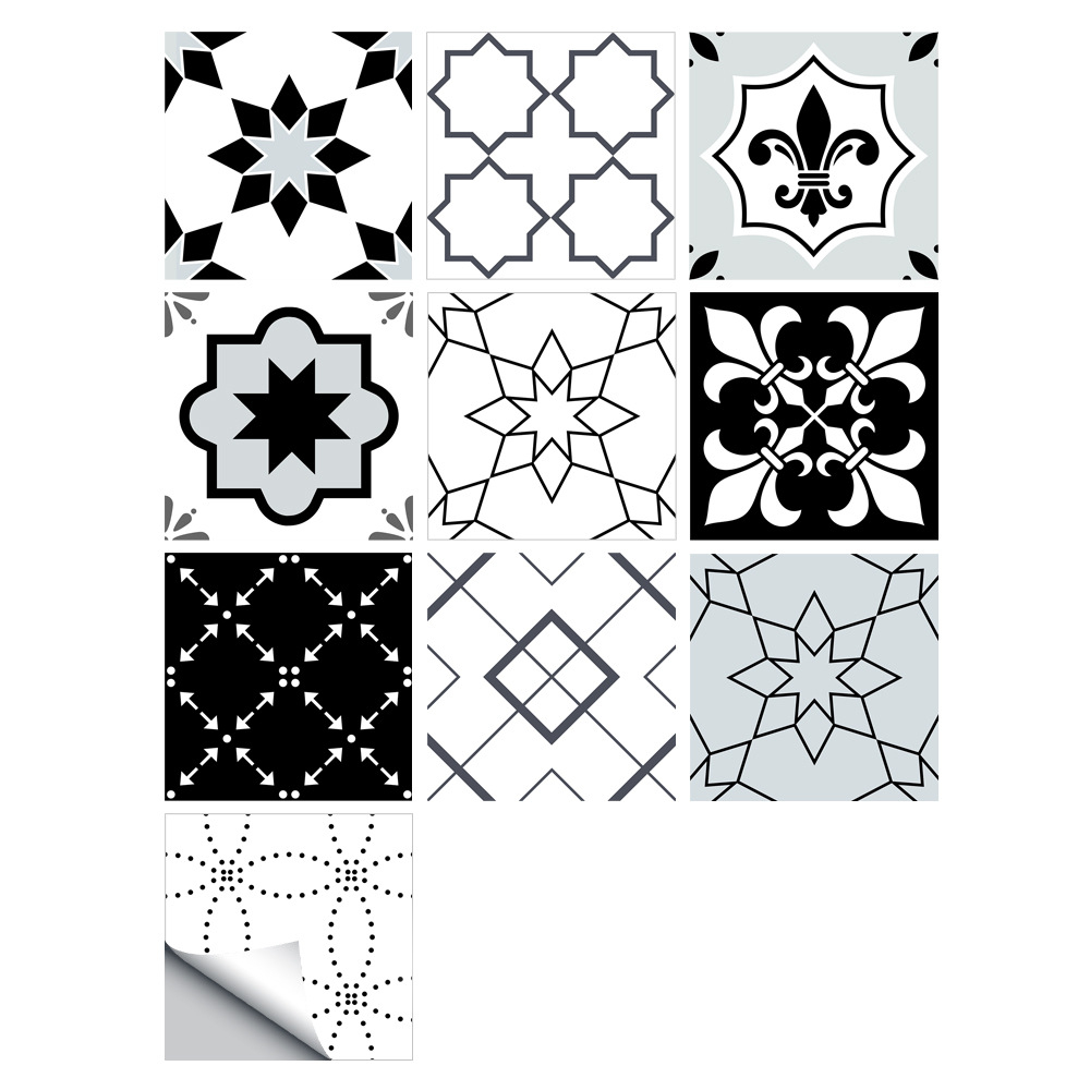 Samolepicí panel, patchwork PVC dlaždice sada 10 kusů 20x20 cm (0,4 m2) #05