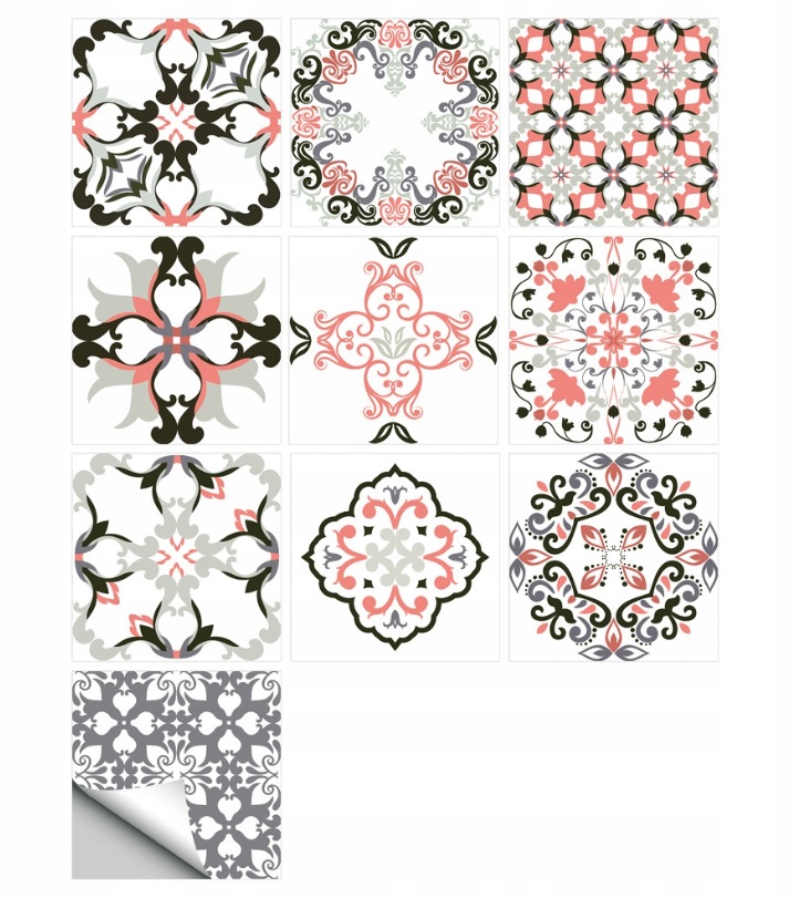 Samolepicí panel, patchwork PVC dlaždice sada 10 kusů 20x20 cm (0,4 m2) #26