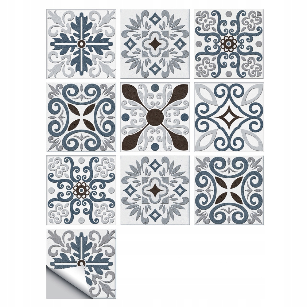 Samolepicí panel, patchwork PVC dlaždice sada 10 kusů 20x20 cm (0,4 m2) #30