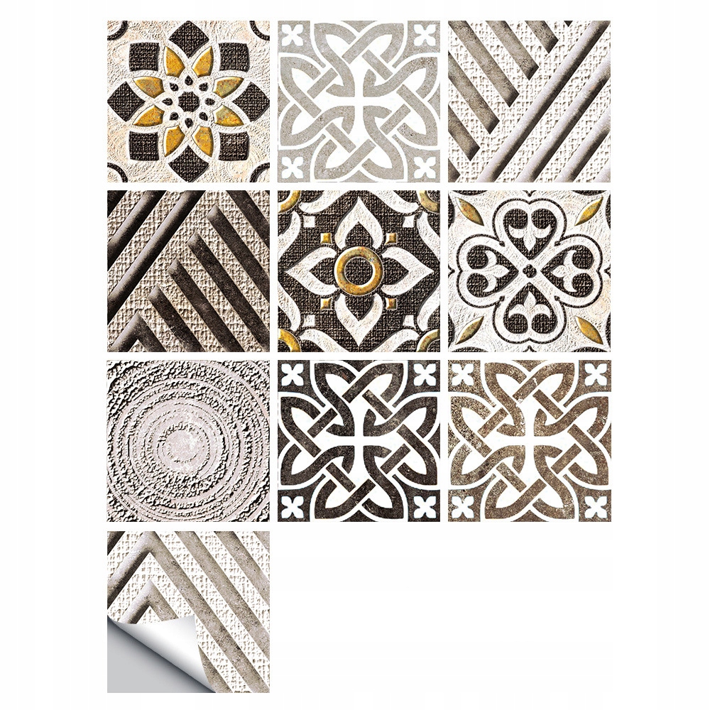 Samolepicí panel, patchwork PVC dlaždice sada 10 kusů 20x20 cm (0,4 m2) #36