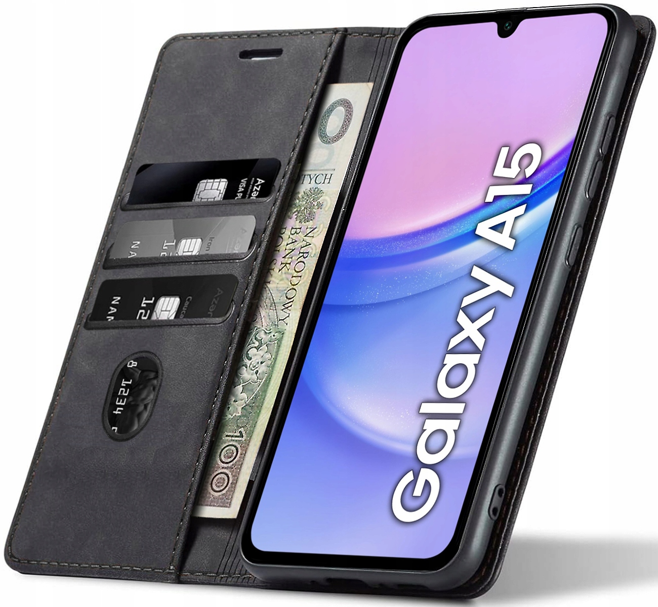 Samsung Galaxy A15, 4G / 5G magnetické kožené pouzdro s klopkou sheep skin z měkké ovčí kůže