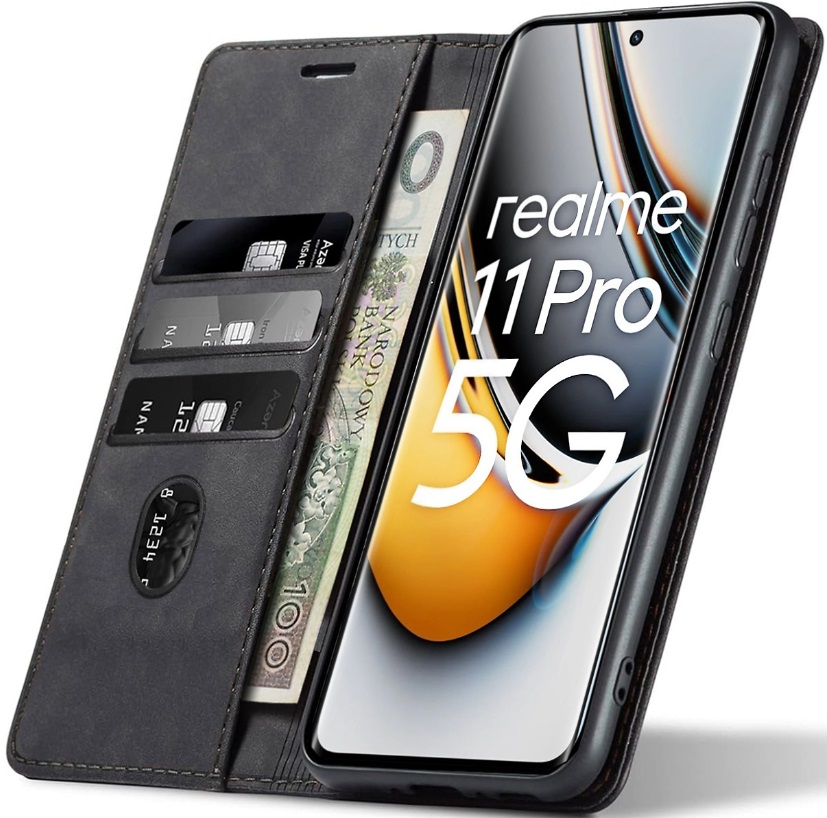 Realme 11 Pro / 11 Pro+, 5G magnetické kožené pouzdro s klopkou sheep skin z měkké ovčí kůže