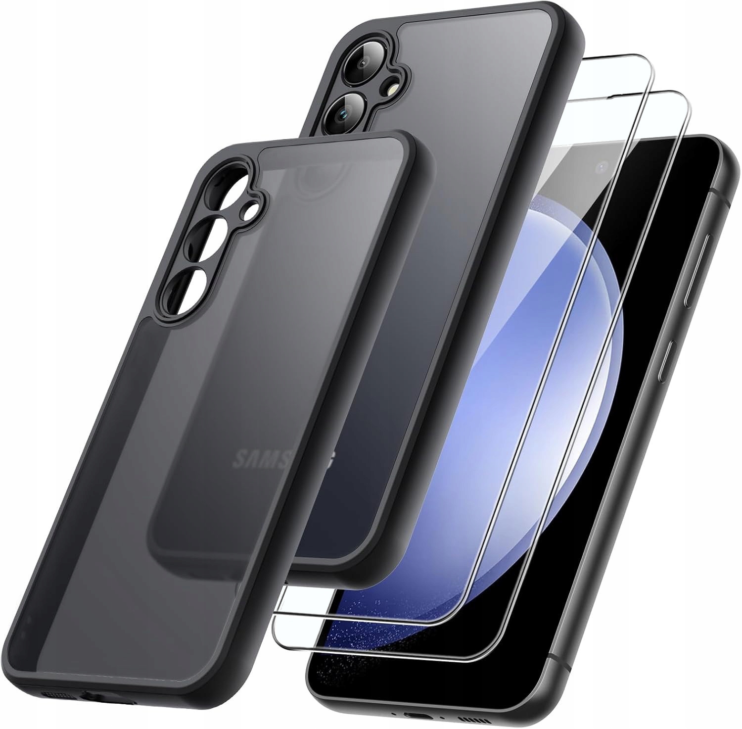 Samsung Galaxy S25, pancéřové pouzdro černý mat kryt obal na mobil MATNÉ