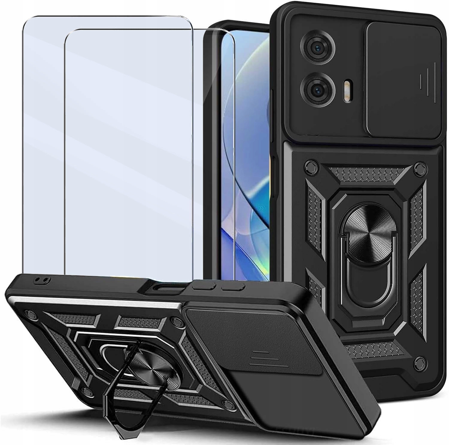 Motorola Moto G35, 5G obal pouzdro na mobil kryt obrněný SLIDE 4w1 ring