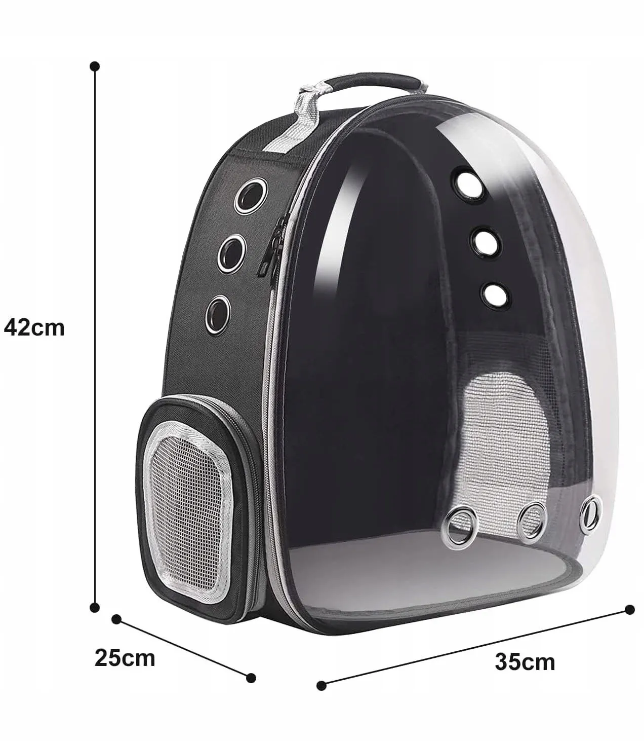 PŘEPRADLE PRO KOČKU / PSA – TAŠKA, PRŮHLEDNÁ, 40x30x28cm, černá