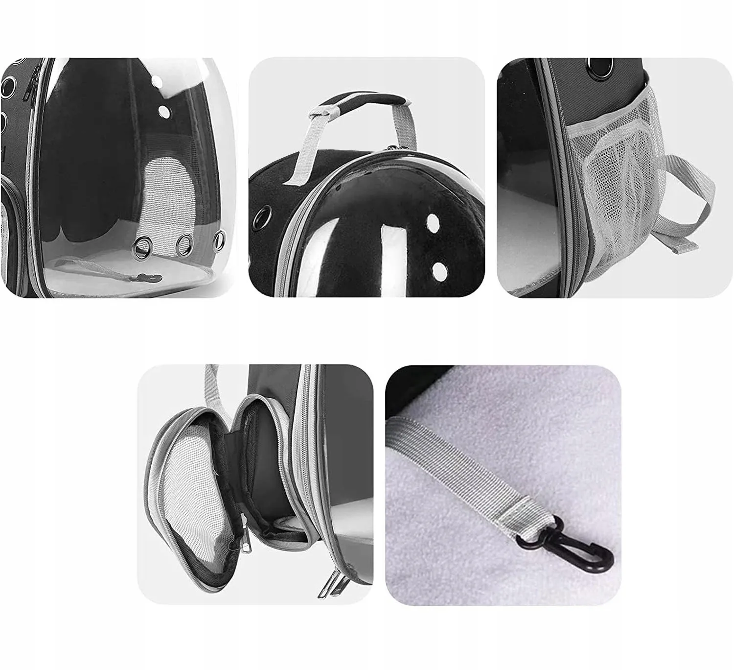 PŘEPRADLE PRO KOČKU / PSA – TAŠKA, PRŮHLEDNÁ, 40x30x28cm, černá