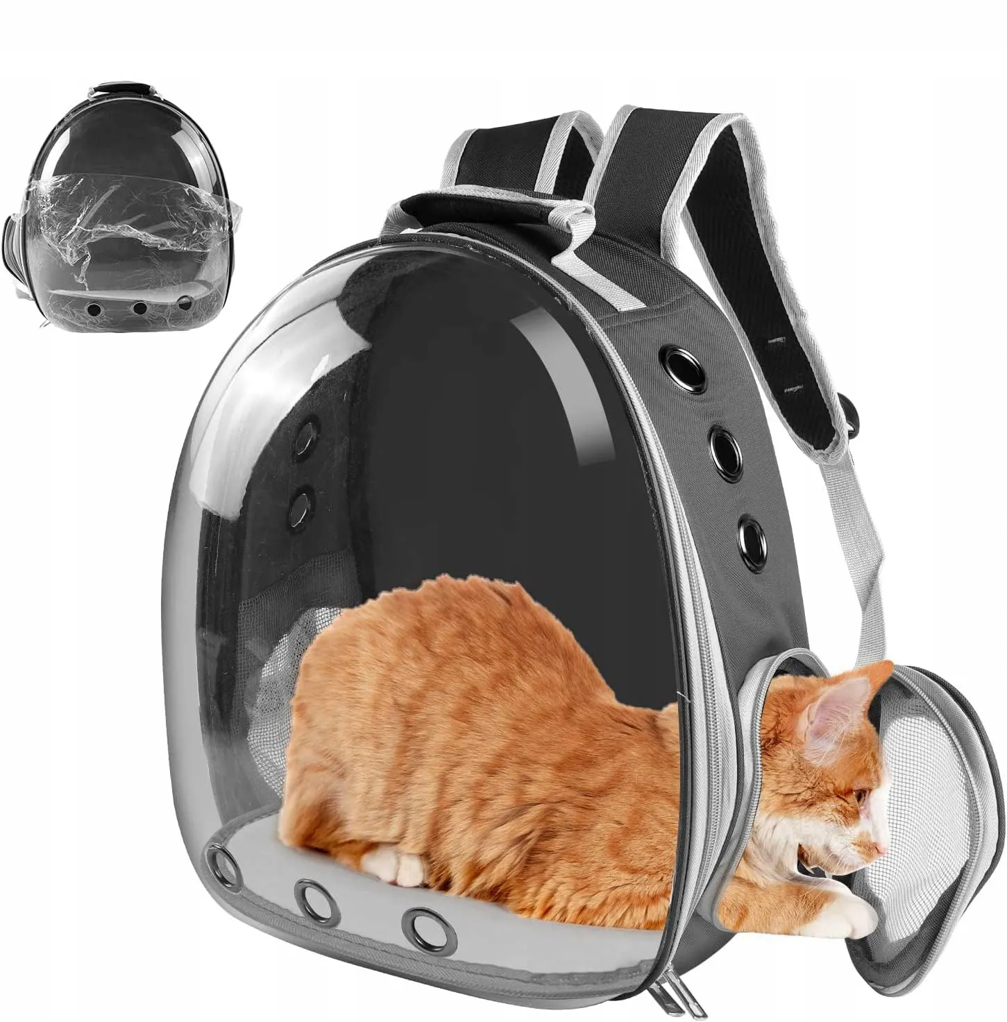 PŘEPRADLE PRO KOČKU / PSA – TAŠKA, PRŮHLEDNÁ, 40x30x28cm, černá