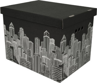 Dekorativní krabice City Město XL úložný box, velikost 42x32x32cm vip