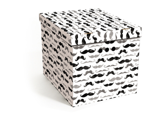 Dekorativní krabice mužský knír XL úložný box, velikost 42x32x32cm vip