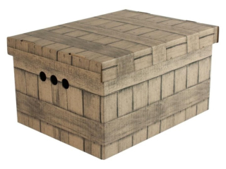 Dekorativní krabice hnědá deska, desky A4 úložný box, velikost 33x25x18cm vip