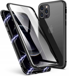 Iphone 12, kryt pouzdro obal METAL MAGNETIC DUAL GLASS, dvojité sklo