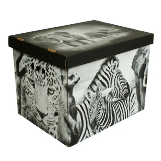 Dekorativní krabice Safari zvířata XL úložný box, velikost 42x32x32cm vip