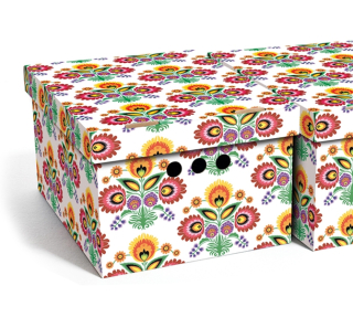 Dekorativní krabice Květiny Lowicz A4 úložný box, velikost 33x25x18cm vip
