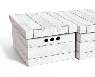Dekorativní krabice bílá deska A4 úložný box, velikost 33x25x18cm vip