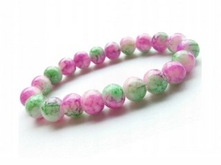 Krásný náramek se skleněnými korálky, perly, elastická guma.
