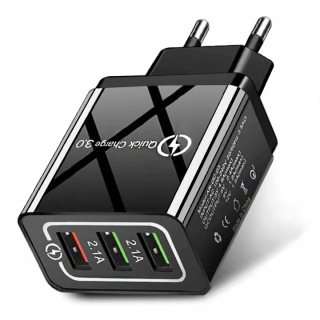 QUICK CHARGE 3.0 síťová nabíječka pro rychlé nabíjení telefonů, 3 USB PORTS