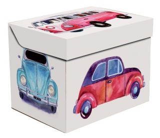 Dekorativní krabice Malovaná auta, cars ONE, úložný box s víkem, vel. 34x25x26cm