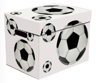 Dekorativní krabice FOOTBALL, kopaná ONE, úložný box s víkem, 34x25x26cm BLACK