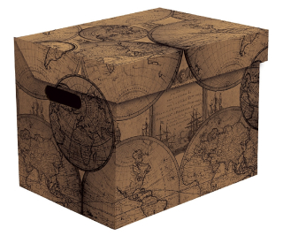 Dekorativní krabice Staré mapy ONE, úložný box s víkem, vel. 34x25x26cm