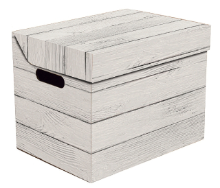 Dekorativní krabice Světlé desky ONE, úložný box s víkem, vel. 34x25x26cm