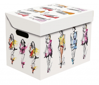 Dekorativní krabice Fashion, móda ONE, úložný box s víkem, vel. 34x25x26cm