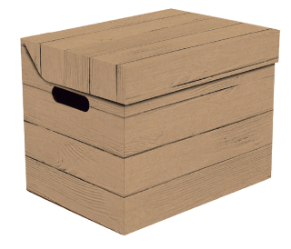 Dekorativní krabice Tmavé desky, hnědé ONE, úložný box s víkem, vel. 34x25x26cm 