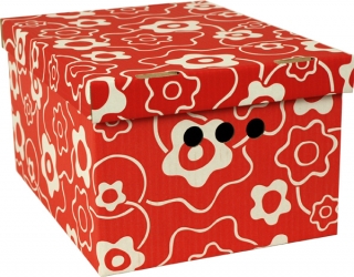 Dekorativní krabice červené máky A4 úložný box, velikost 33x25x18cm 