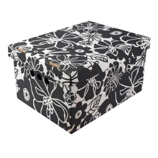 Dekorativní krabice černé máky, sléz A4 úložný box, velikost 33x25x18cm 
