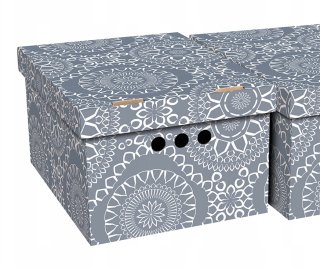 Dekorativní krabice Maroko šedé, morocco A4 úložný box, velikost 33x25x18cm 