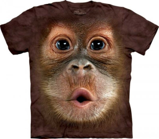 Tričko 3D potisk - krátký rukáv - Big Face Baby Orangutan - The Mountain