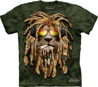 Tričko 3D potisk - krátký rukáv - Smokin Jahman, lion, lev - The Mountain